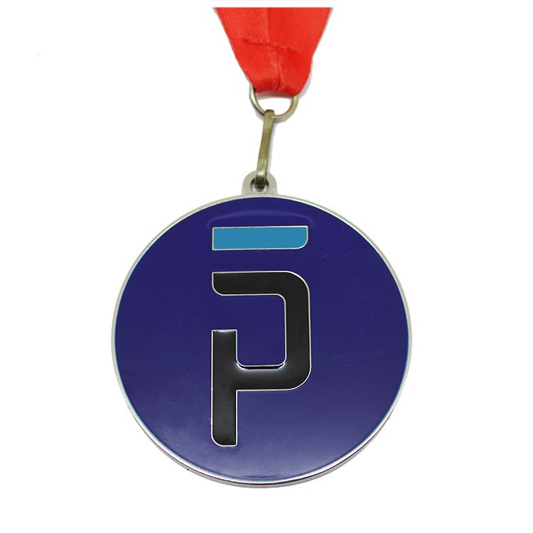 Médaille en métal en pâte de couleur personnalisée avec lanière