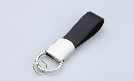 Porte-clés en cuir noir