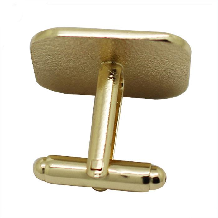 Boutons de manchette en métal émail dur de forme carrée dorée