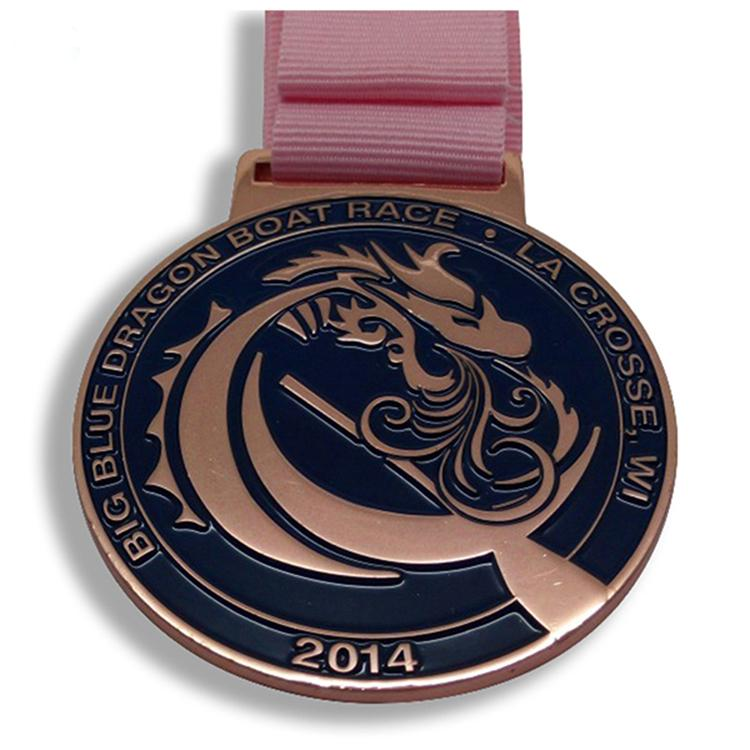 Médaille en métal du prix du bateau Dargon en émail doux