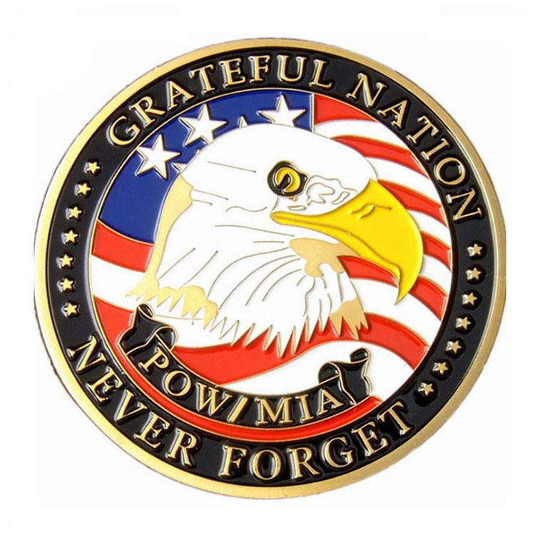 Pièce d'argent en métal émaillé doux American Eagle