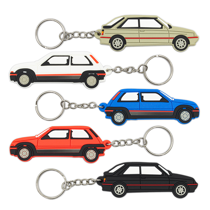 Porte-clés en PVC en caoutchouc souple en forme de voiture personnalisé
