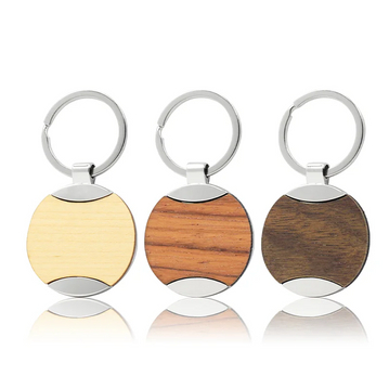 Porte-clés rond en bois