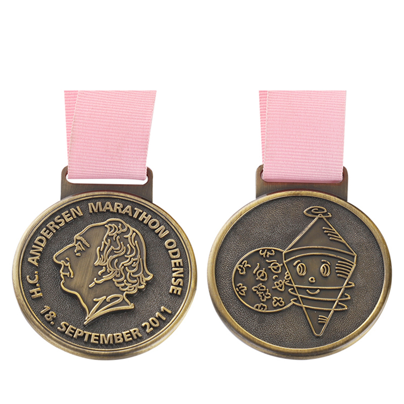 Médaille de gravure de la course du marathon mondial de Chicago New York City