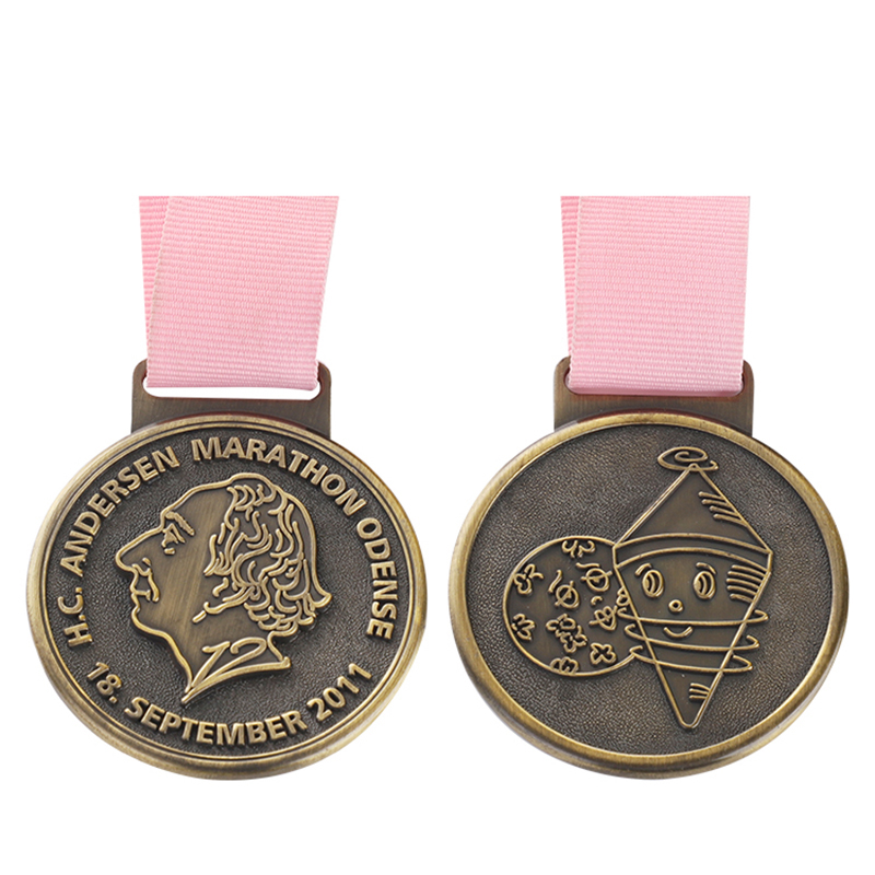 Médaille de gravure de la course du marathon mondial de Chicago New York City