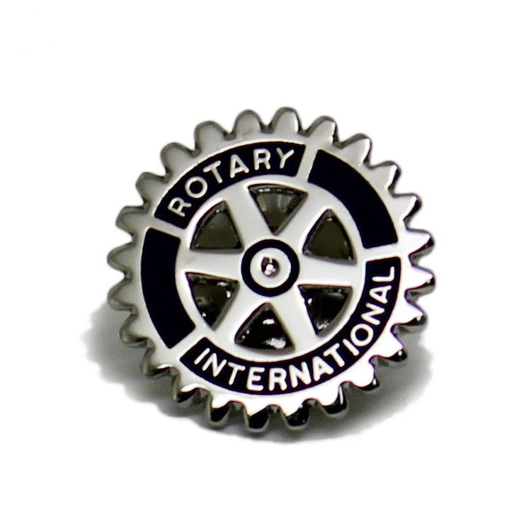 Broche rotative en émail dur personnalisé en métal argenté
