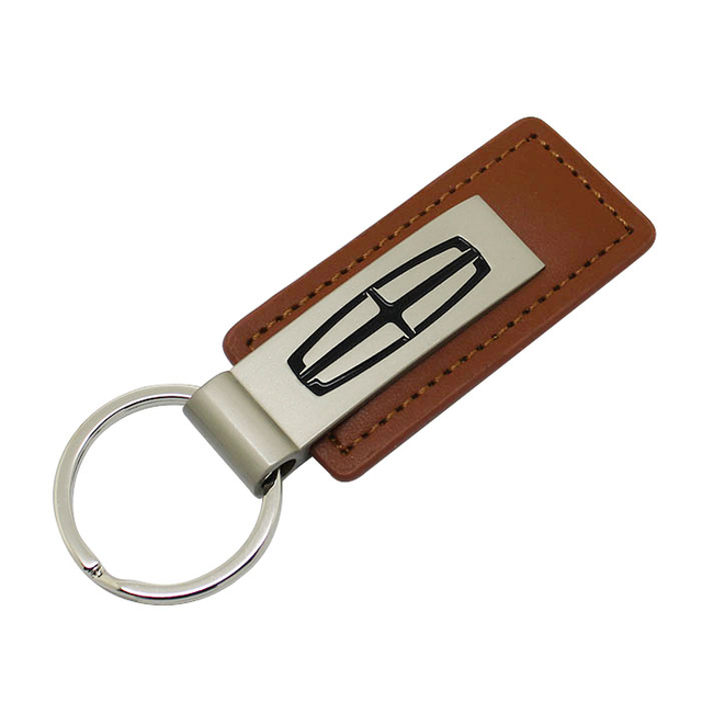 Logo de voiture personnalisé promotionnel en métal PU trousseau en cuir