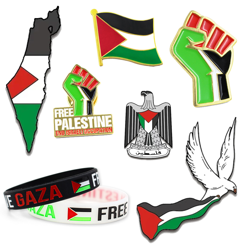 Épingle d'insigne de drapeau de Palestine d'émail dur doux