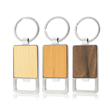 Porte-clés en bois ouvre-bouteille