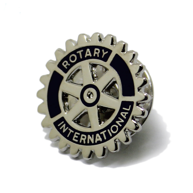 Broche rotative en émail dur personnalisé en métal argenté