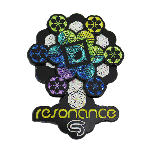 Badge épinglette rotative à paillettes en émail flocon de neige