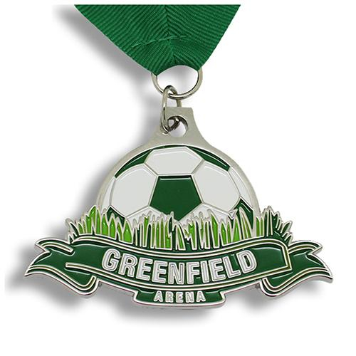 Médaille en métal émaillé doux de football personnalisé