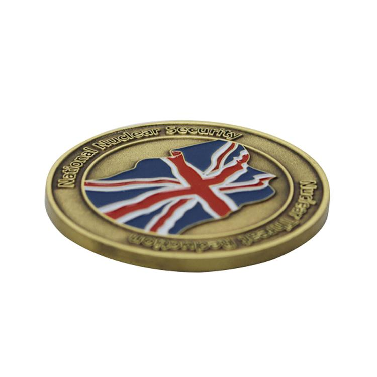 Pièce de défi en métal émaillé doux avec logo personnalisé de l'Angleterre