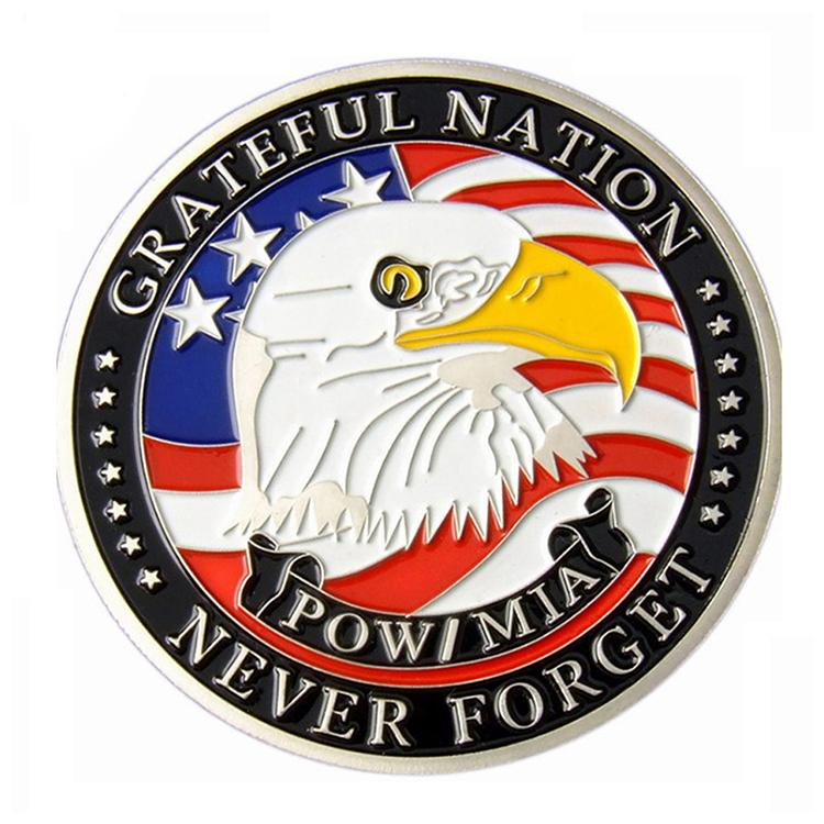 Pièce d'argent en métal émaillé doux American Eagle
