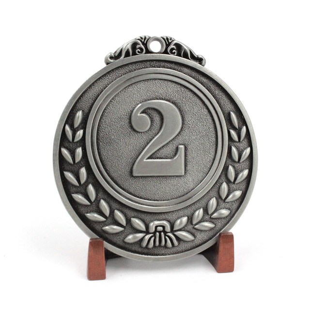 2ème médaille de Bronze bon marché, médaille de sport vierge en vrac, métal doré et argent