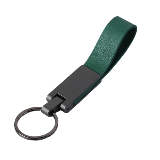 Porte-clés en cuir PU en métal avec logo de conception gratuit personnalisé