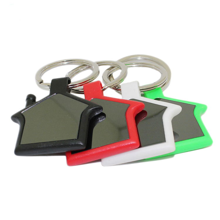Porte-clés en PVC dur en forme de maison colorée personnalisée