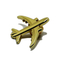 Épinglette en métal avion 3D or argent