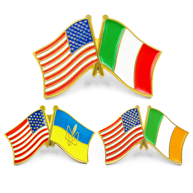 Épingle de drapeau de pays en émail dur et doux