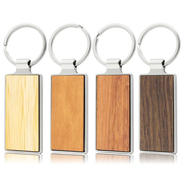 Porte-clés créatif en bois gravé au laser