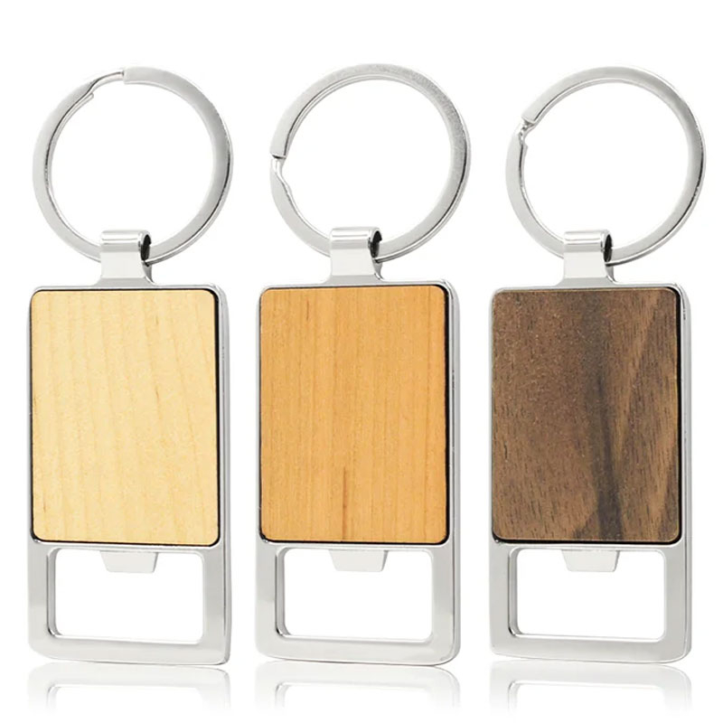 Porte-clés fournisseur gravé ouvre-bouteille en bois gravé porte-clés