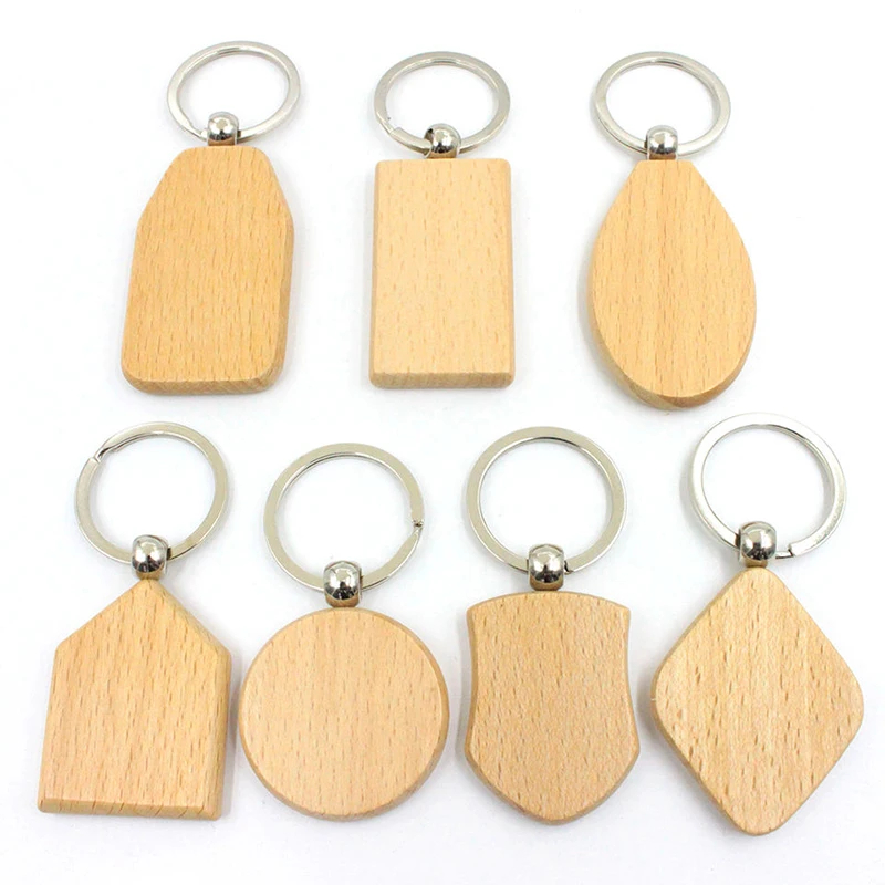 Porte-clés en bois découpés au laser avec nom personnalisé