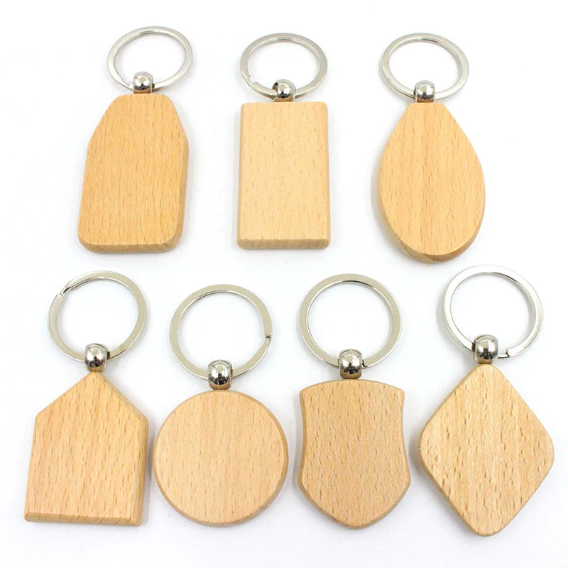 Porte-clés en bois découpés au laser avec nom personnalisé