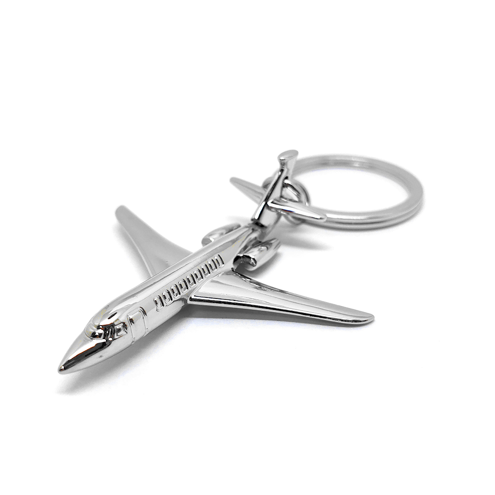Porte-clés d'avion avec logo en métal personnalisé, modèle 3D