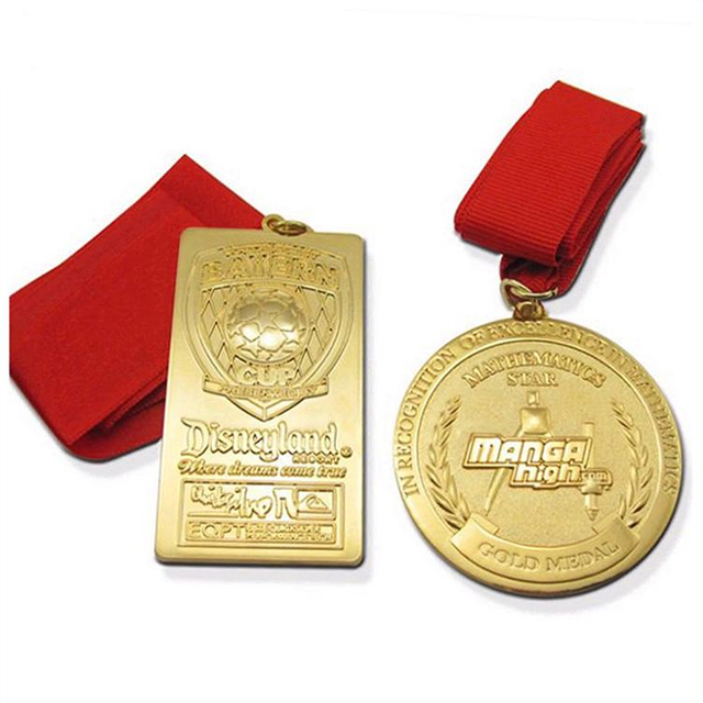 Médaille d'or en métal de football de football personnalisée 3D