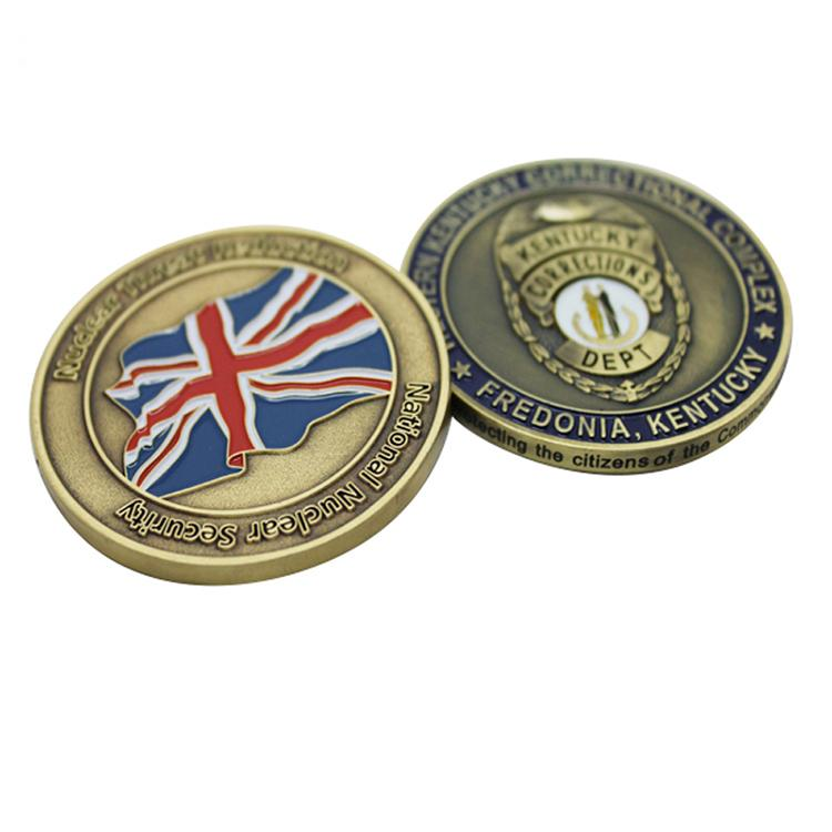 Pièce de défi en métal émaillé doux avec logo personnalisé de l'Angleterre