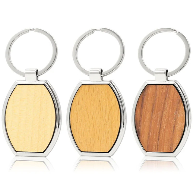 Porte-clés en bois de sculpture personnalisé simple par fabricant avec logo