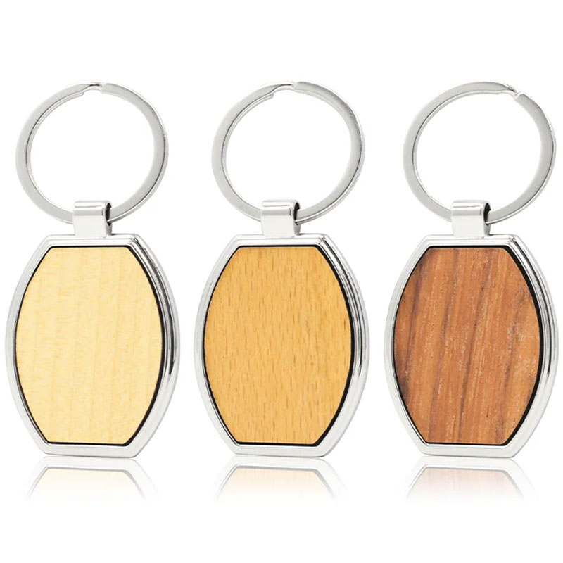 Porte-clés en bois de sculpture personnalisé simple par fabricant avec logo