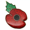 Épinglette en métal coquelicot à paillettes colorées avec époxy