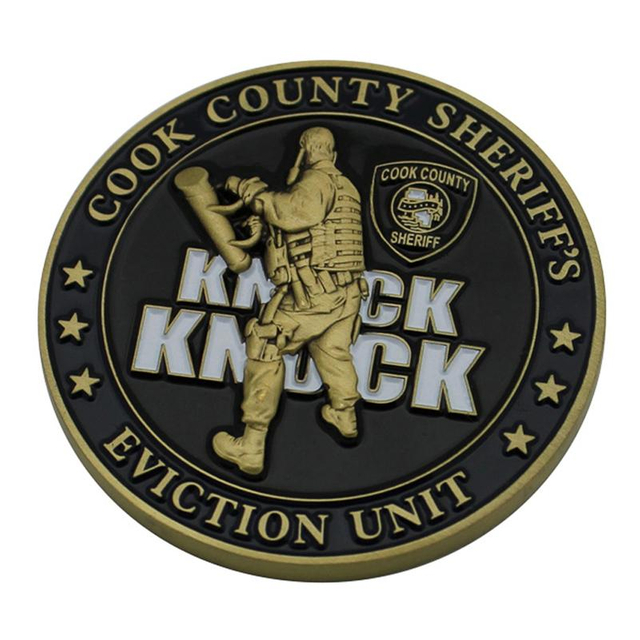 Pièce de défi en métal émaillé doux personnalisée 3D