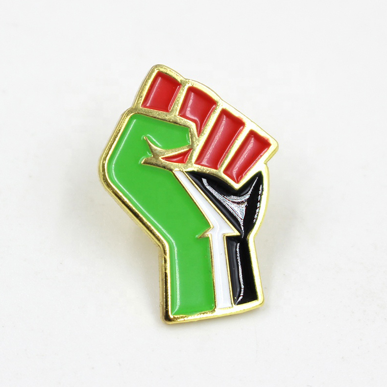 Épingle d'insigne de drapeau de Palestine d'émail dur doux