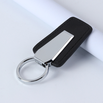 Porte-clés en cuir noir