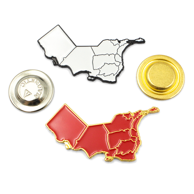 Badge magnétique en émail doux sur mesure, épingle de carte du drapeau d'oman