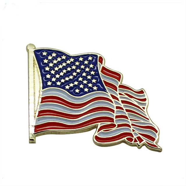 Épinglette de revers de drapeau américain en métal personnalisé promotionnel