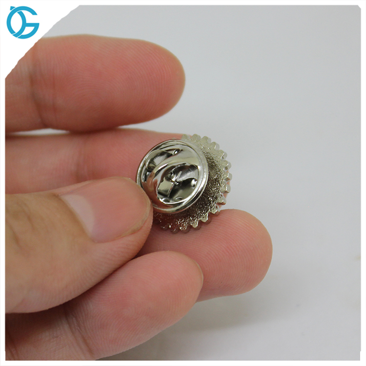 Broche rotative en émail dur personnalisé en métal argenté