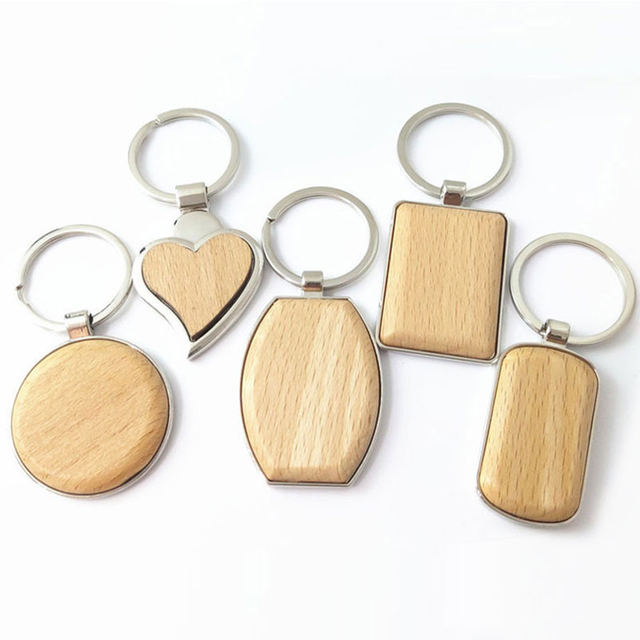 Porte-clés en bois et métal personnalisé, vente en gros d'usine