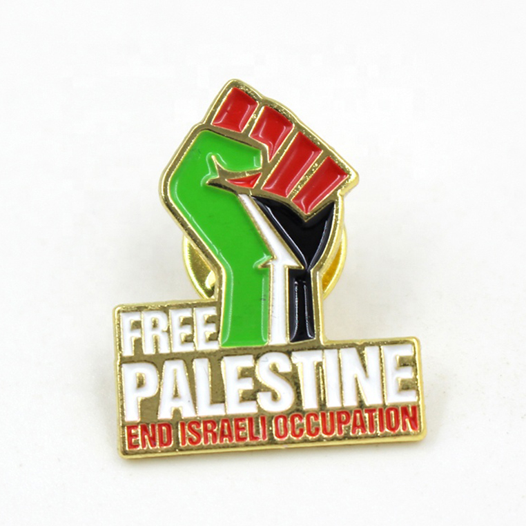 Épinglette en émail dur et doux du drapeau de la Palestine 