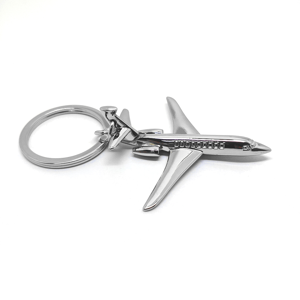 Porte-clés d'avion avec logo en métal personnalisé, modèle 3D