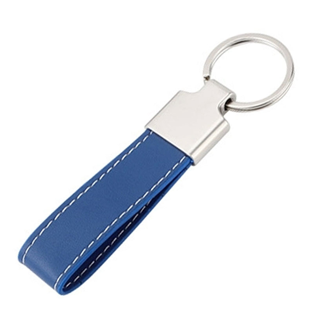 Porte-clés en cuir vierge pour hommes avec logo gravé personnalisé 