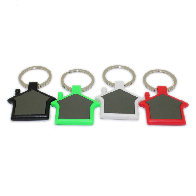 Porte-clés en PVC dur en forme de maison colorée personnalisée