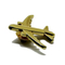 Épinglette en métal avion 3D or argent