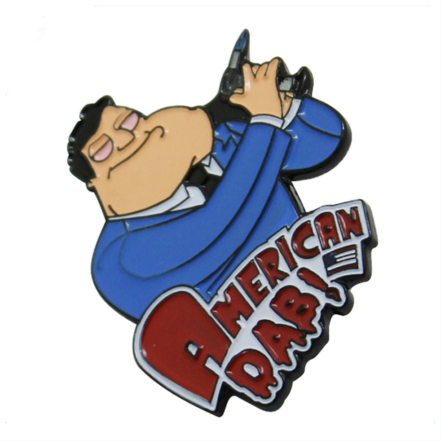 Badge à épingle en métal et émail, dessin animé Cool Man