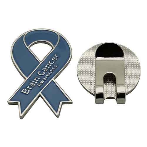 Clip de chapeau de golf en émail doux avec ruban Cancer avec logo personnalisé