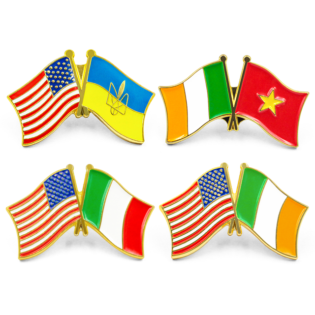 Épingle de drapeau de pays en émail dur et doux