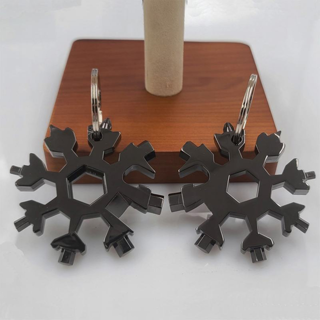 Desuccus Ouvre-bouteille flocon de neige en acier inoxydable, outil multifonction 18 en 1, Kit de tournevis Phillips plat/clé 